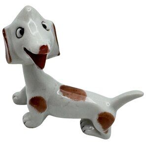 German Porcelain Dachshund Dog Figurine With Bobble Head Vintage